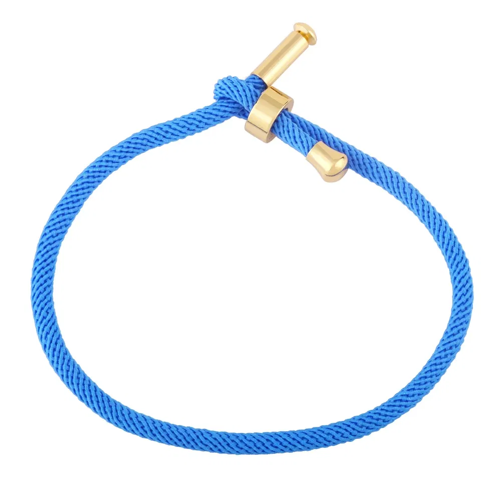 Color: Black - OCESRIO Colorful Adjustable Cotton Red Rope Bracelet Chain Gold Plated Copper DIY Components for Jewelry Making cana002