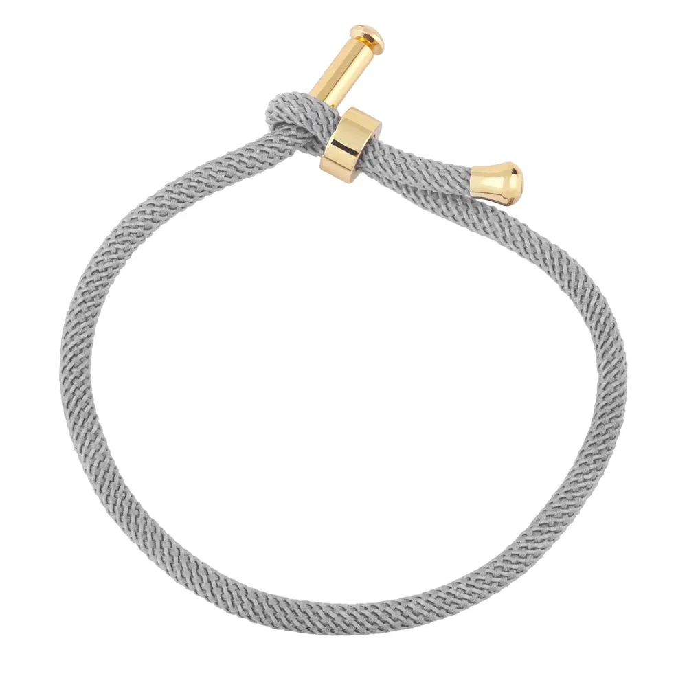 Color: Black - OCESRIO Colorful Adjustable Cotton Red Rope Bracelet Chain Gold Plated  Copper DIY Components for Jewelry Making cana002