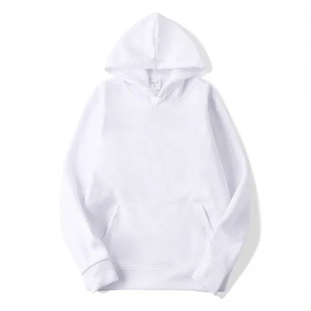 Color: WHITE, Size: S - Blank Fleece Fashion Hoodies Men Pull Over Wholesale Hooded Sweatshirt Unisex Cheap Solid Hoodie In Bulk Sudaderas Con Capucha
