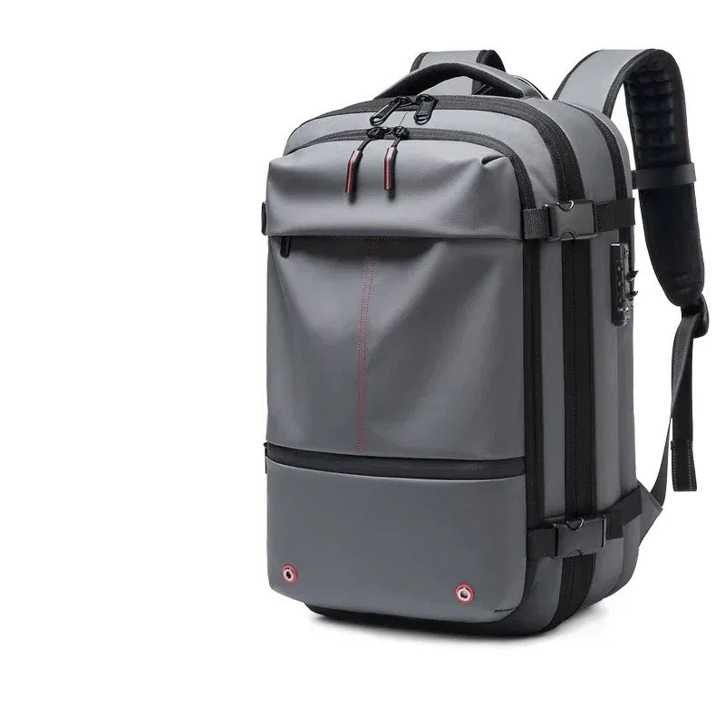 Color: black - Travel Men 17 inch Laptop Backpack vacuum compression Backpack Business Large Capacity school Backpack expand outdoor backpack
