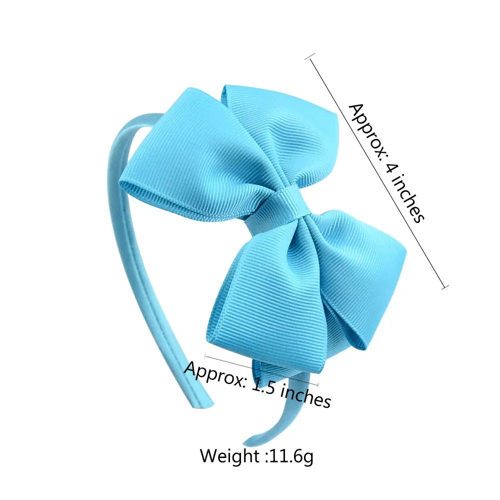 Color: Watermelon Red - 1 Piece Ribbon Handmade Hair Bows Hairbands for Baby Girls 20 Colors Cute Bowknot Solid Headband Headwear Baby Hair Accessories