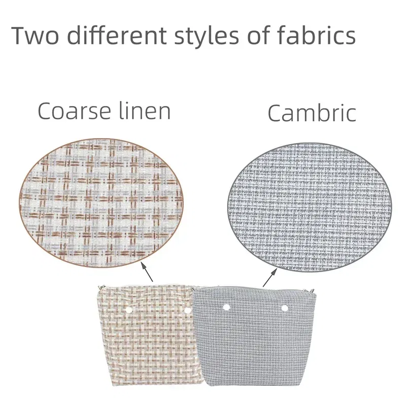 Color: Bronze - TANQU Classic Mini linen canvas organizer fabric inner lining Insert for Obag Mini O Bag Women's Handbag Accessory