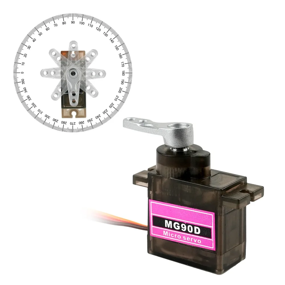 Color: green - MG90D 10/20/30/40/50Pcs Micro Digital Servo Motor Full Metal Gear 180/270/360 Degree For RC Airplane Helicopter Car Boat Model