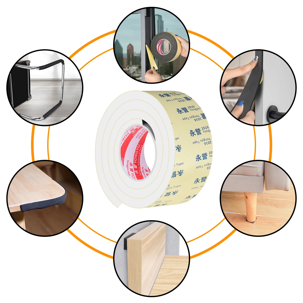Color: black, Width: 5mm - EVA Seal Foam Tape T Weather Stripping for Door and Window,High Density Single Sided Closed Cell Door Insulation Weather Strip