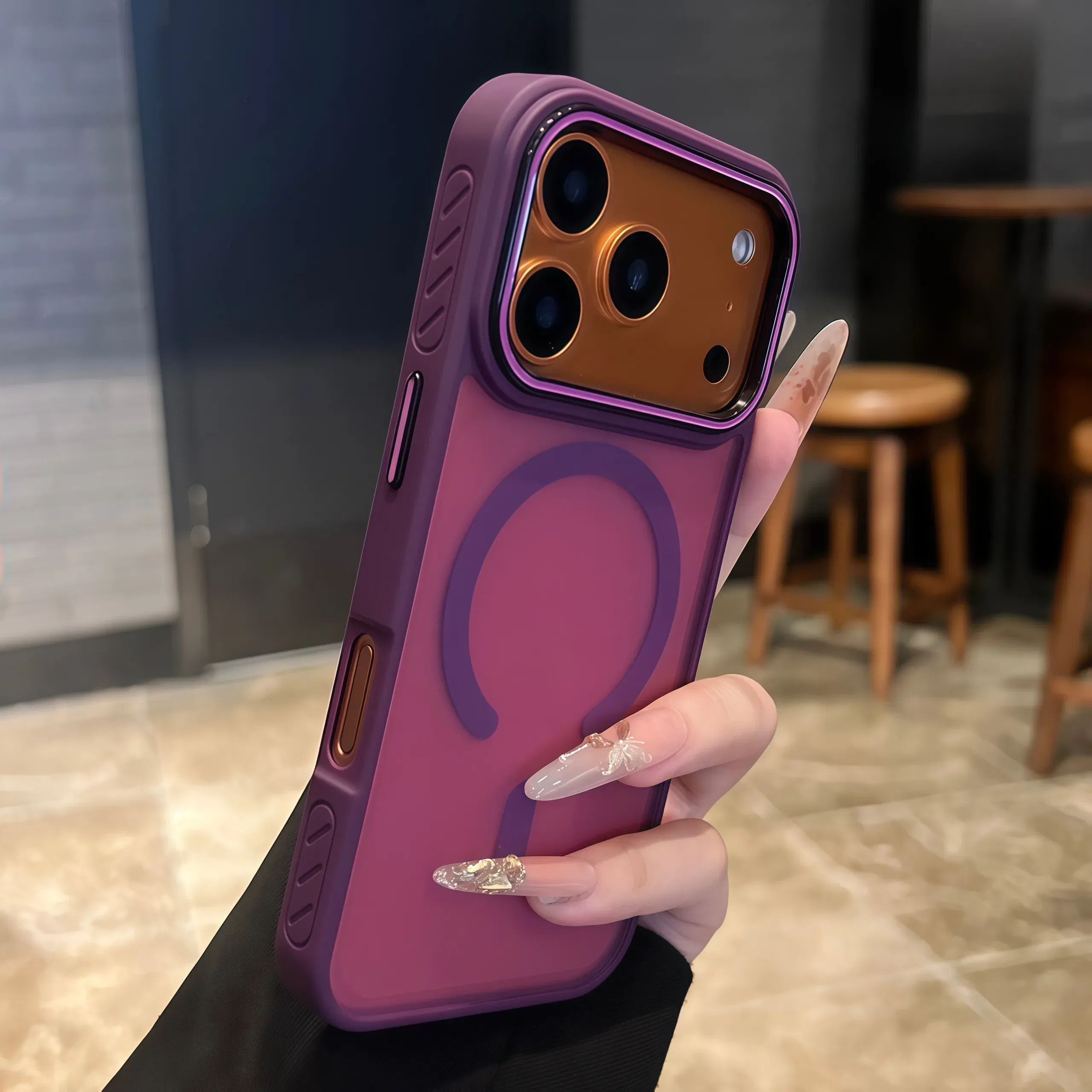 Color: PURPLE, Compatibility by Model: iPhone 15 Plus - Wireless Charging Matte Magnetic Case for iPhone 17 16 ProMax 15 14 Plus 13 12 11 17 Air Anti Fall Bumper Translucent TPU Cover