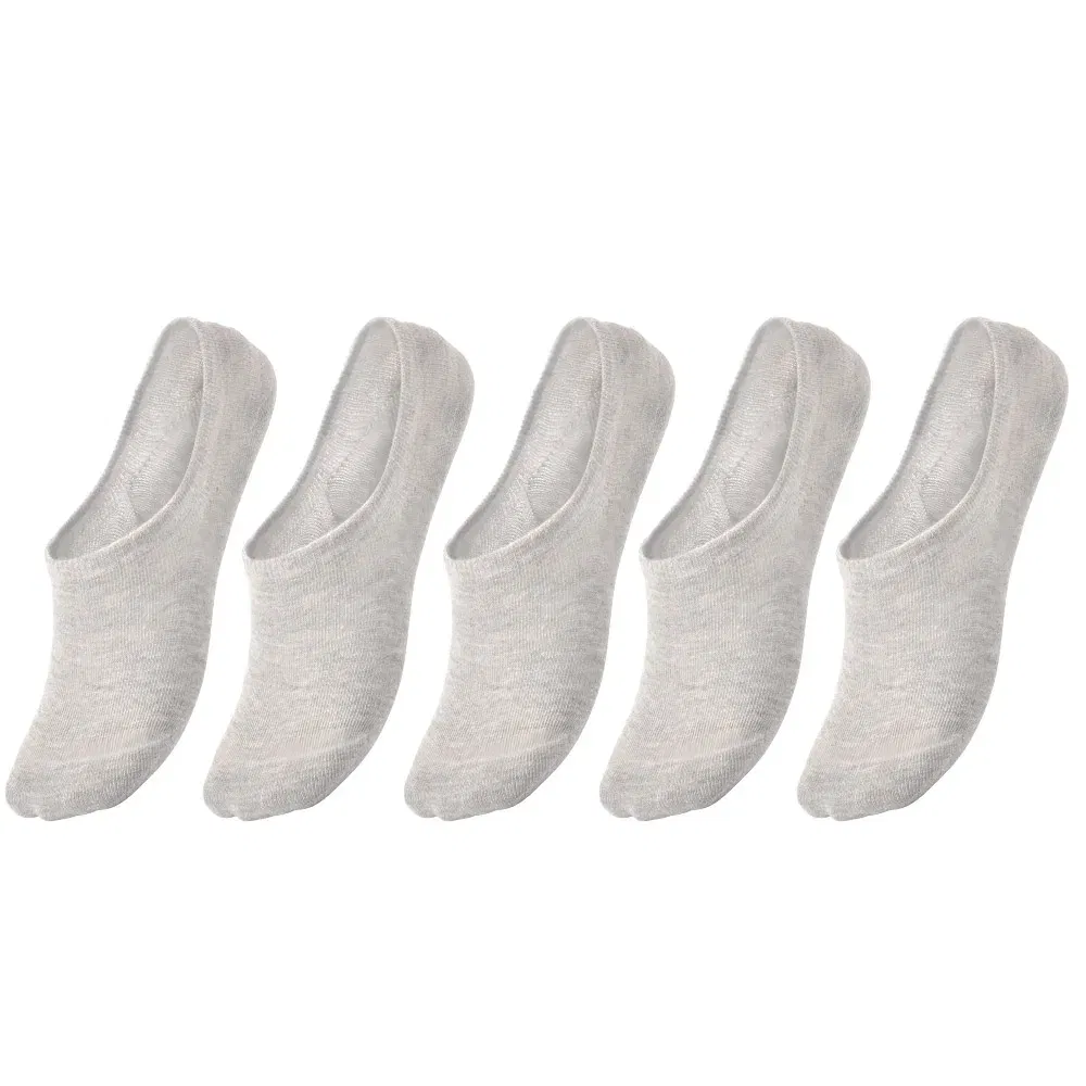 Color: GRAY, Size: 7-9T - 5 pairs of boys girls children soft invisible socks low casual cotton leisure sailing anti-skid stealth non-display