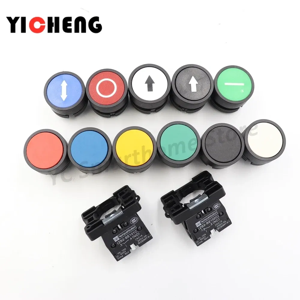 Color: Gold - 2Pcs Plastic marking flat button Arrow indication xb2- self-reset point move 22MM Turn on the power button switch NO/NC