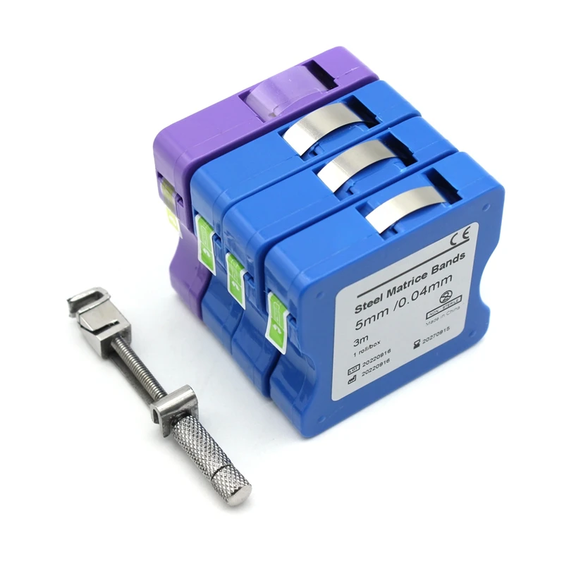 Color: Silver - 1 Roll Dental Matrix Bands Stainless Steel/Resin Film Restoration Light Cured Strip Roll Matrix Strips Dentist Material Steel