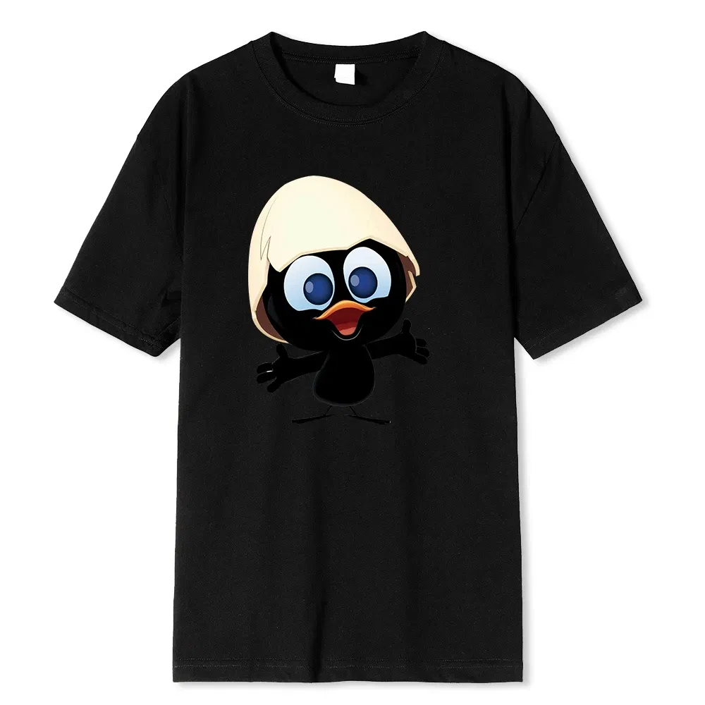 Color: GRAY, Size: XXXL - Sunlight T Shirt Big Size Men Calimero Cartoon pattern Men T Shirt Painted Funny Tshirt Men T Shirt