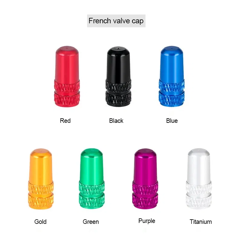 Color: Yellow - 2pc Bicycle Valve Cap Aluminum Alloy Presta/Schrader Road Mountain Bike Tire Valve Cap Dust Protection Cover Bicycle Accessories