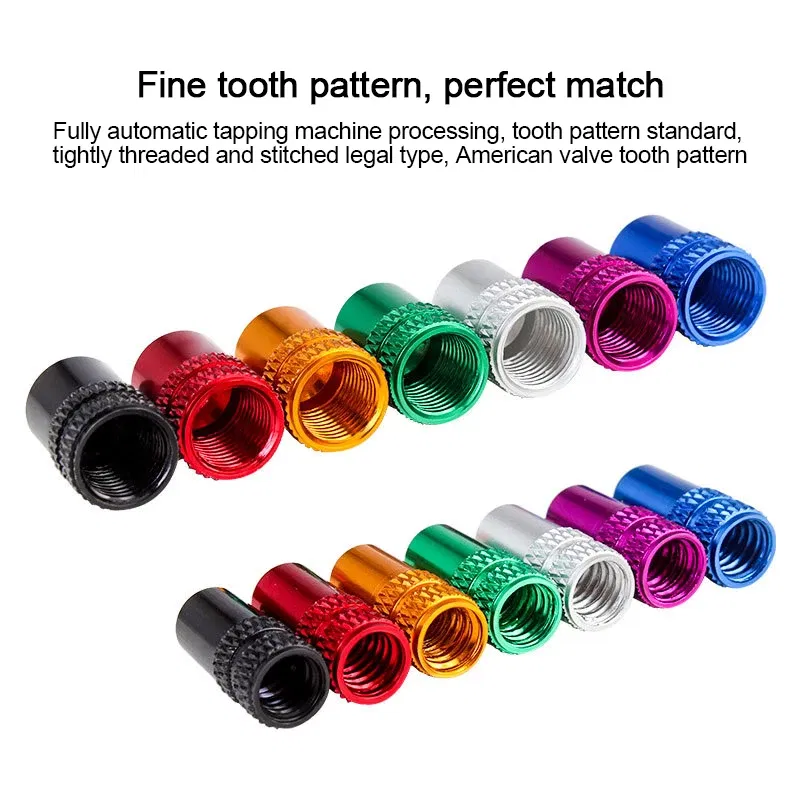 Color: Yellow - 2pc Bicycle Valve Cap Aluminum Alloy Presta/Schrader Road Mountain Bike Tire Valve Cap Dust Protection Cover Bicycle Accessories