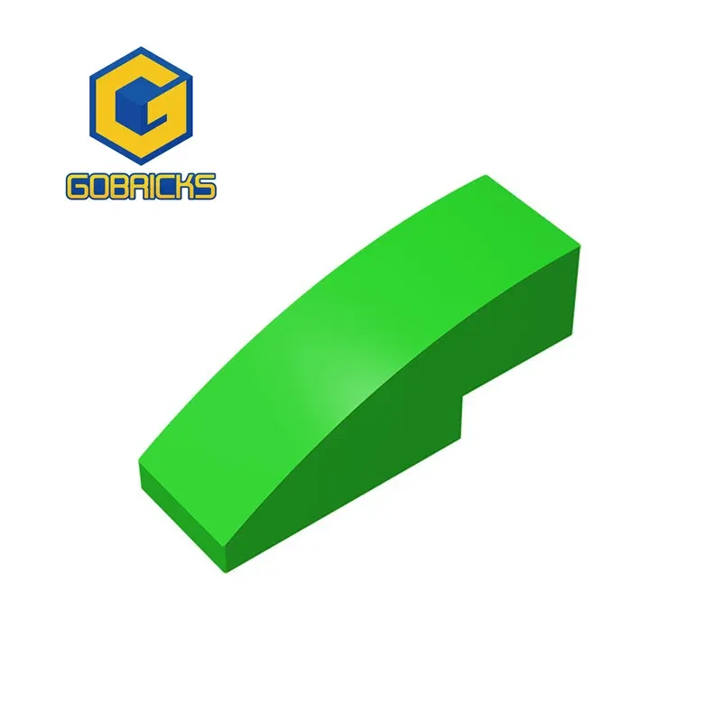 Color: black - Gobricks 10PCS Assembles 50950 3x1 curved oblique brick Building Blocks Bricks Bulk Model City Classic Toy Boys Girls Kids Gift