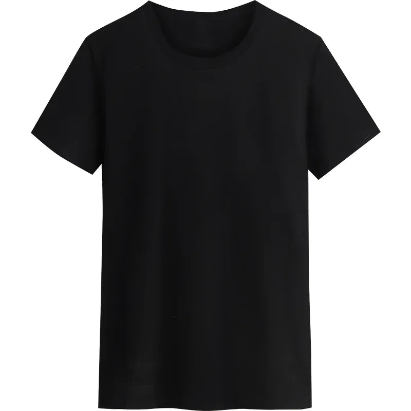 Color: black, Size: XXL, Ships From: CHINA - YOTEE Round Neck T-shirt Cotton Logo Customized Embroidery Personal Group Fashion T-shirt Logo Customization