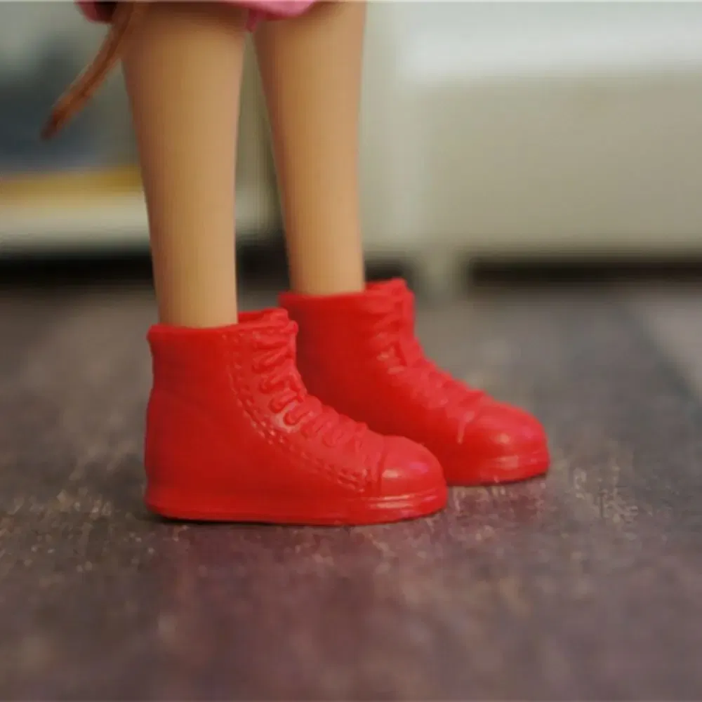 Color: Navy Blue - 30CM Doll Shoes Fashion Female High Heels Hollowed Roman Sandals Casual Shoes Sneakers For 1/6 Bjd Dolls Accessories Kids Toys