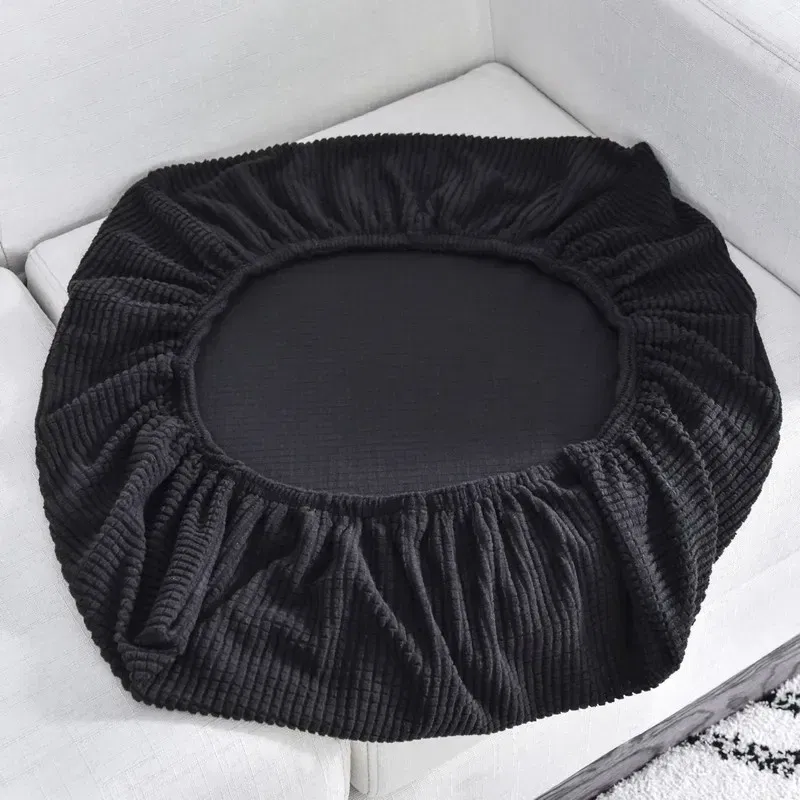 Color: Yellow, Specification: 80*80cm - Jacquard Sofa Cushion Cover for Living Room Pets Kids Furniture Protector Polar Fleece Stretch Washable Removable Couch Covers