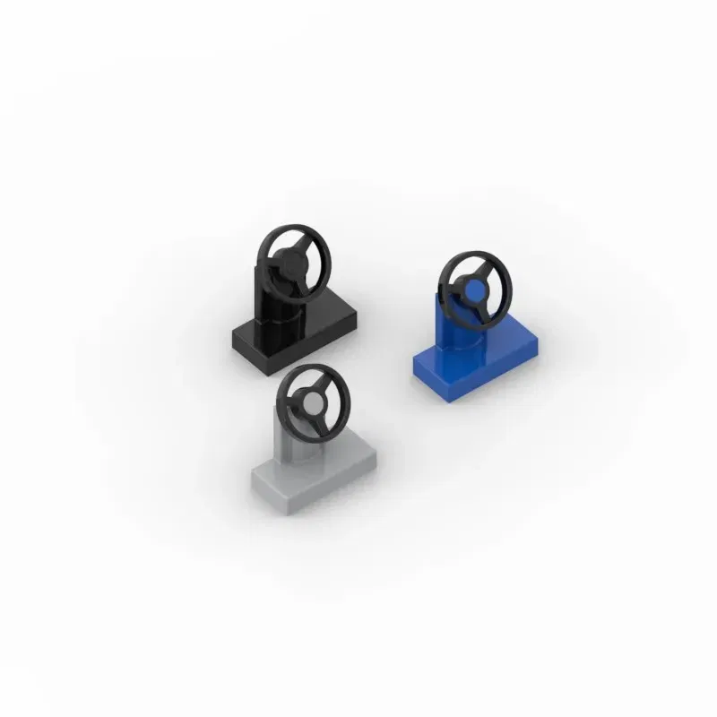 Color: WHITE - 20pcs MOC Parts 3829 73081 Steering Stand 1x2 con volante nero compatibile mattoni fai da te blocchi di costruzione particella g