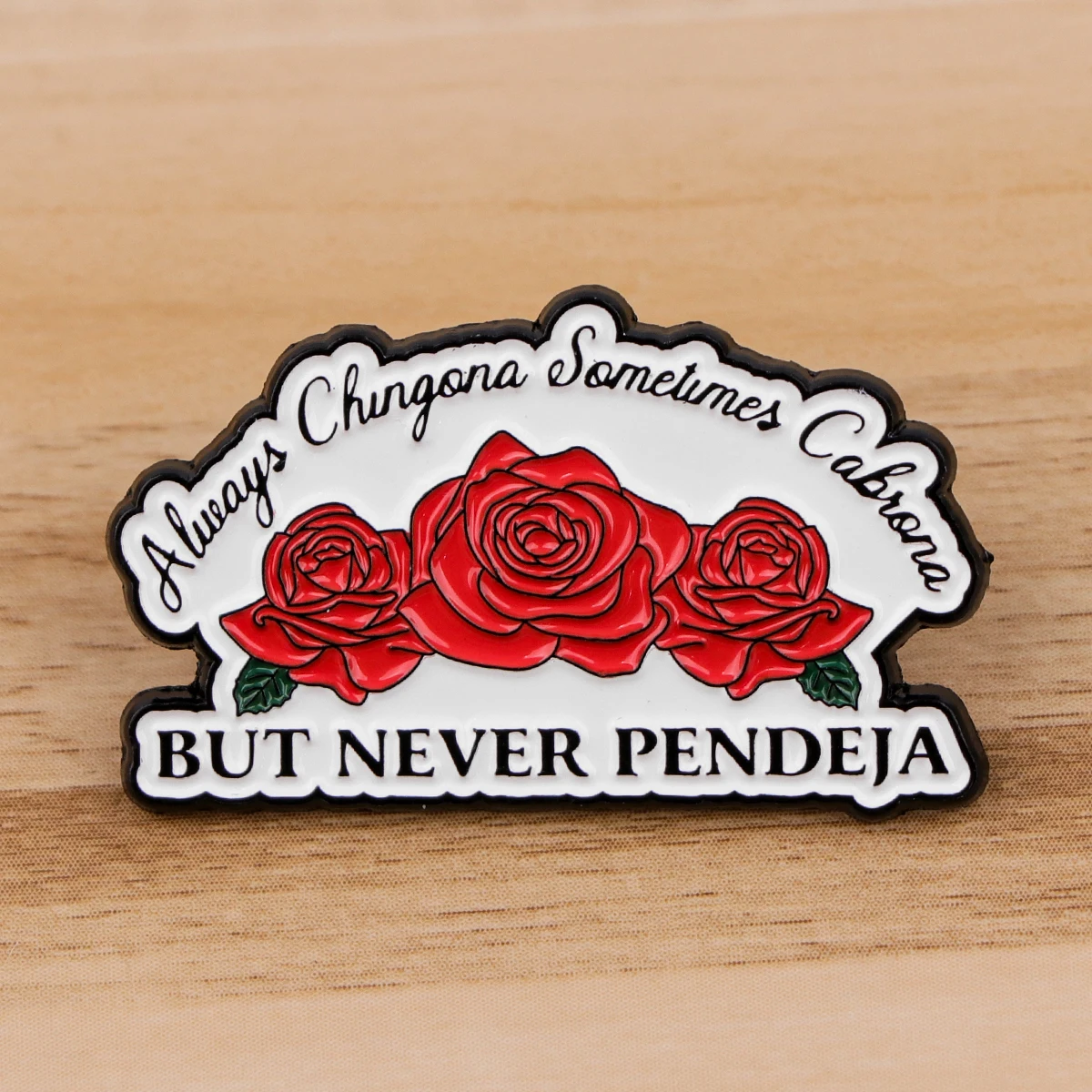Metal color: Antique Bronze Plated, Color: WHITE, Main Stone Color: WHITE - Rose Enamel Pin Lapel Pins Badges on Backpack Women Funny Quotation Brooch Clothes Jewelry Fashion Accessories Gift
