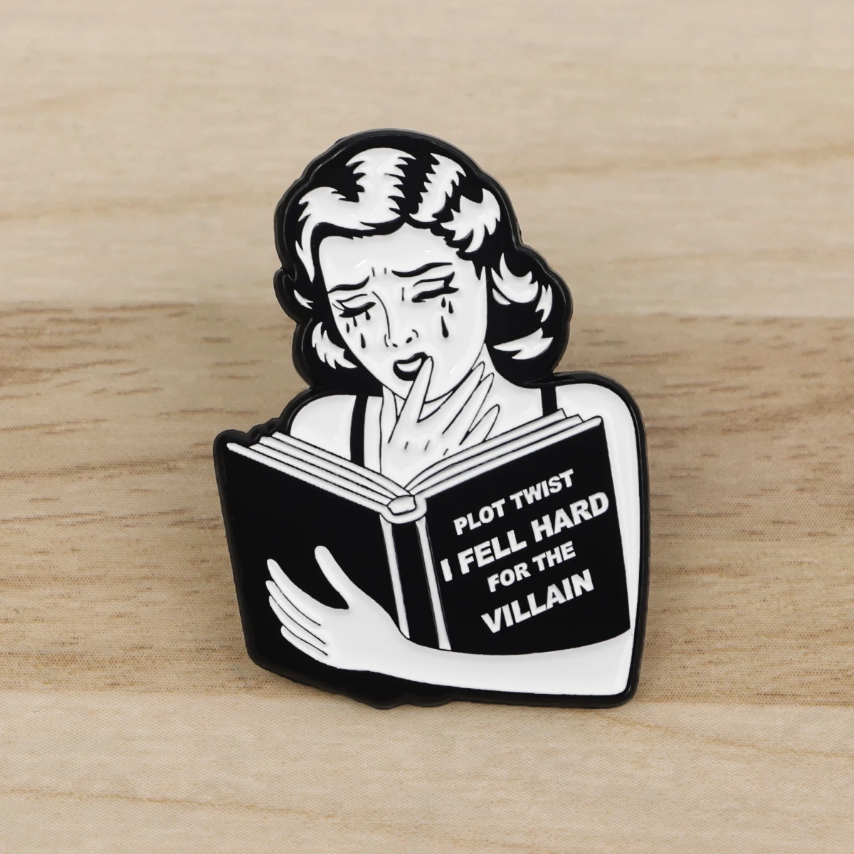 Metal color: Antique Bronze Plated, Color: WHITE, Main Stone Color: WHITE - Rose Enamel Pin Lapel Pins Badges on Backpack Women Funny Quotation Brooch Clothes Jewelry Fashion Accessories Gift