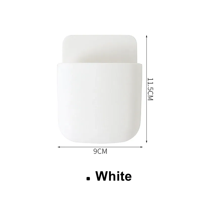 Color: Yellow - White Wall Hanging Storage Box Household Living Room Conditioner Remote Control Bedside Phone Storage Holder Organizer Box Shelf