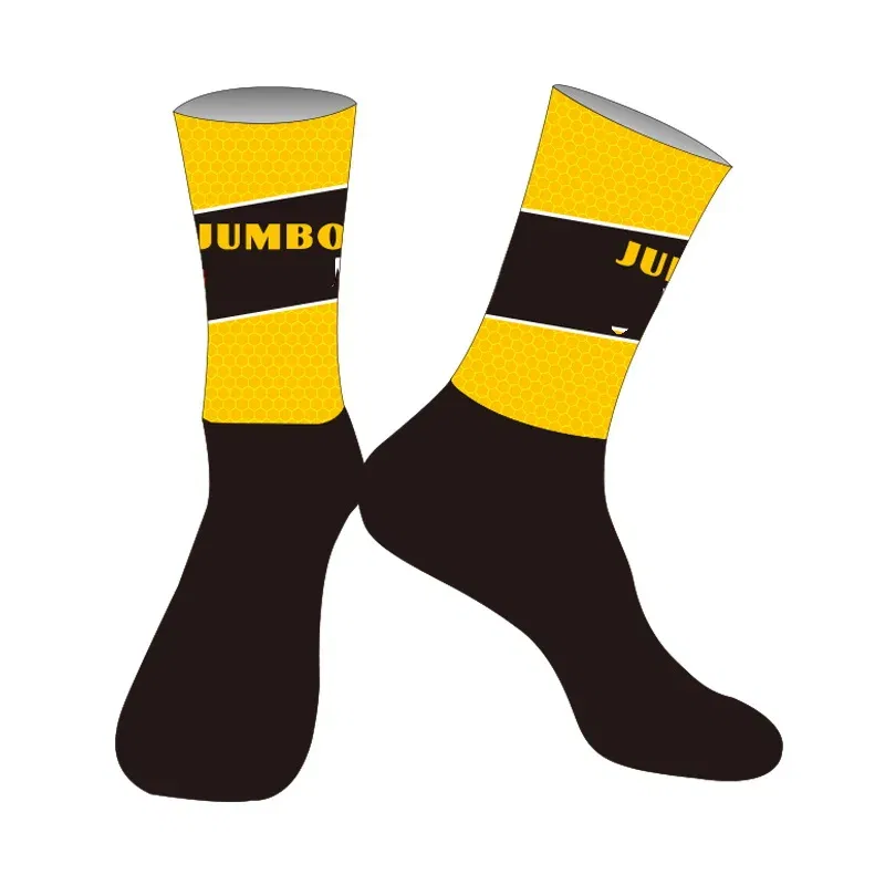 Color: Blue, Size: M - LASER CUT ONE PAIR 2024 JUMBO TEAM Cycling Socks Antislip Bike Racing MITI Breathable FOR Men and Women
