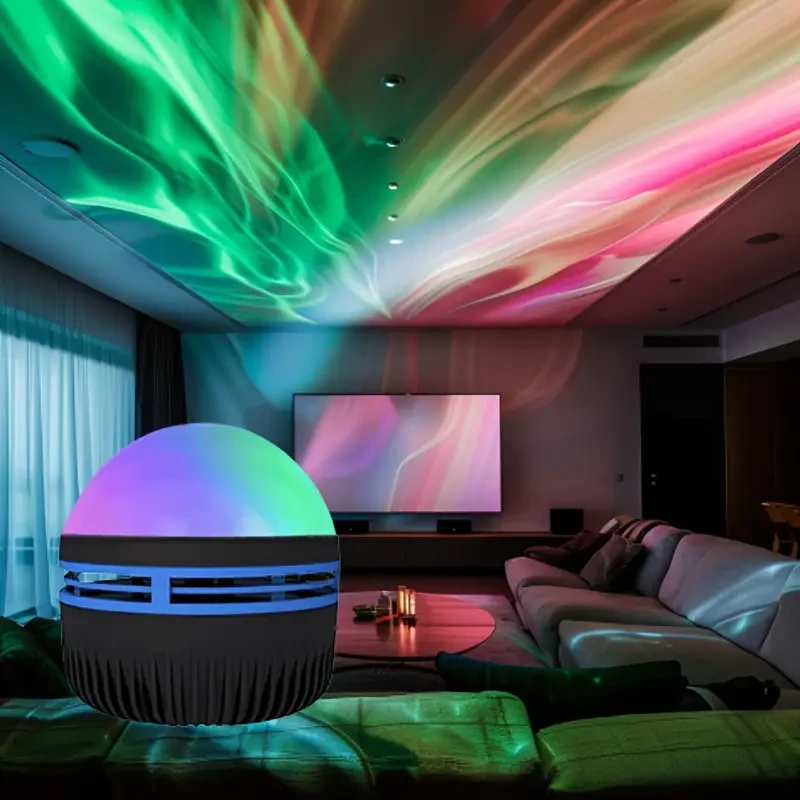 Aurora & Galaxy Star Projector Lamp with Multi-Color Remote and USB