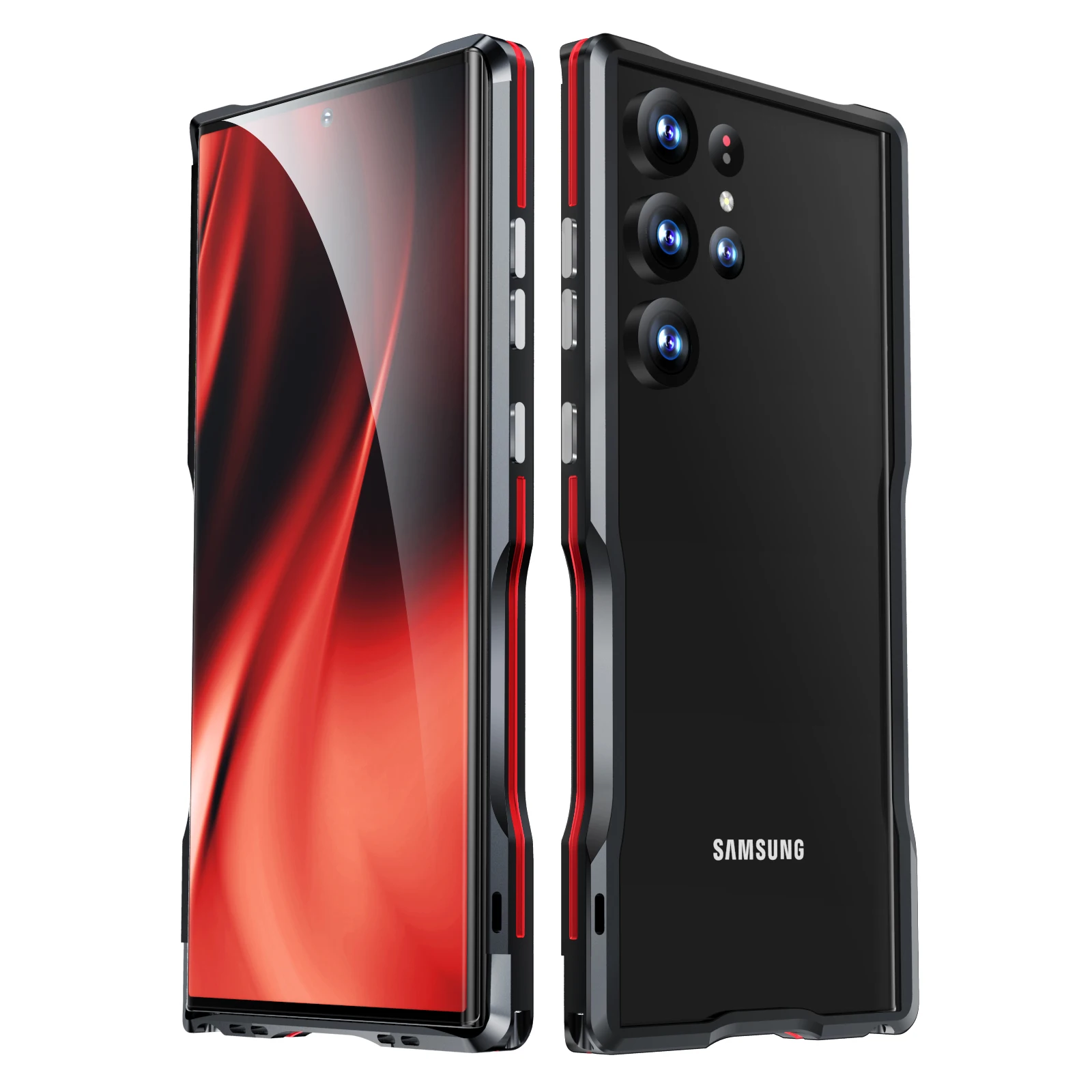 Color: black, Material: Cotton - Luxury Aviation Aluminum Alloy Bumper Phone Case For Samsung Galaxy S25 S24 S23 S22 Ultra S25Edge Metal Frame Shockproof Cover