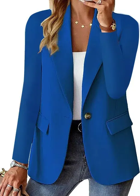 Color: Burgundy, Size: XXL - Womens Spring Winter Down Full Long Sleeve Coat Autumn Blazer Button Outwear Suit Cardigan Female