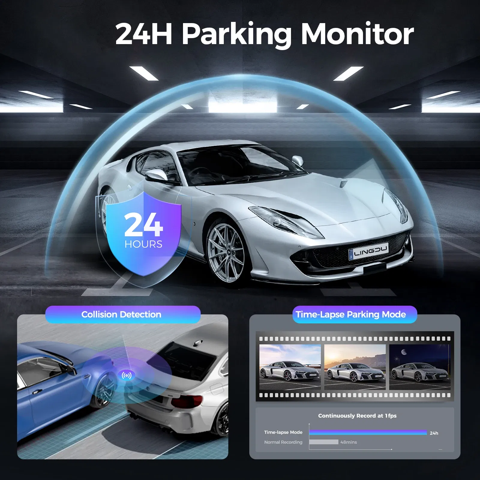 Color Name: WHITE, Ships From: CHINA, Sd Card Memory: 16g - LINGDU D100 2.5K Dash Cam Front MINI Dash Camera for Cars Voice Control WDR Car DVR Parking Mode Built-in GPS WiFi Night Vision