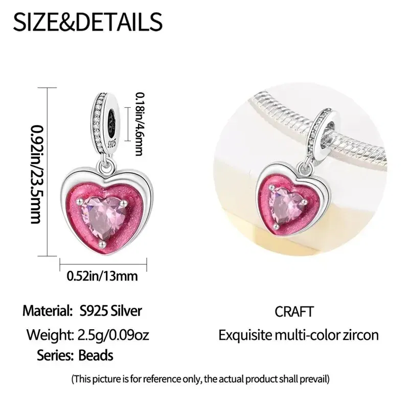Color: Black - 2024 New Fashion 925 Sterling Silver Crystal Slippers Barbie Series Charm Beads Suitable for Pandora Original Bracelet DIY Gift