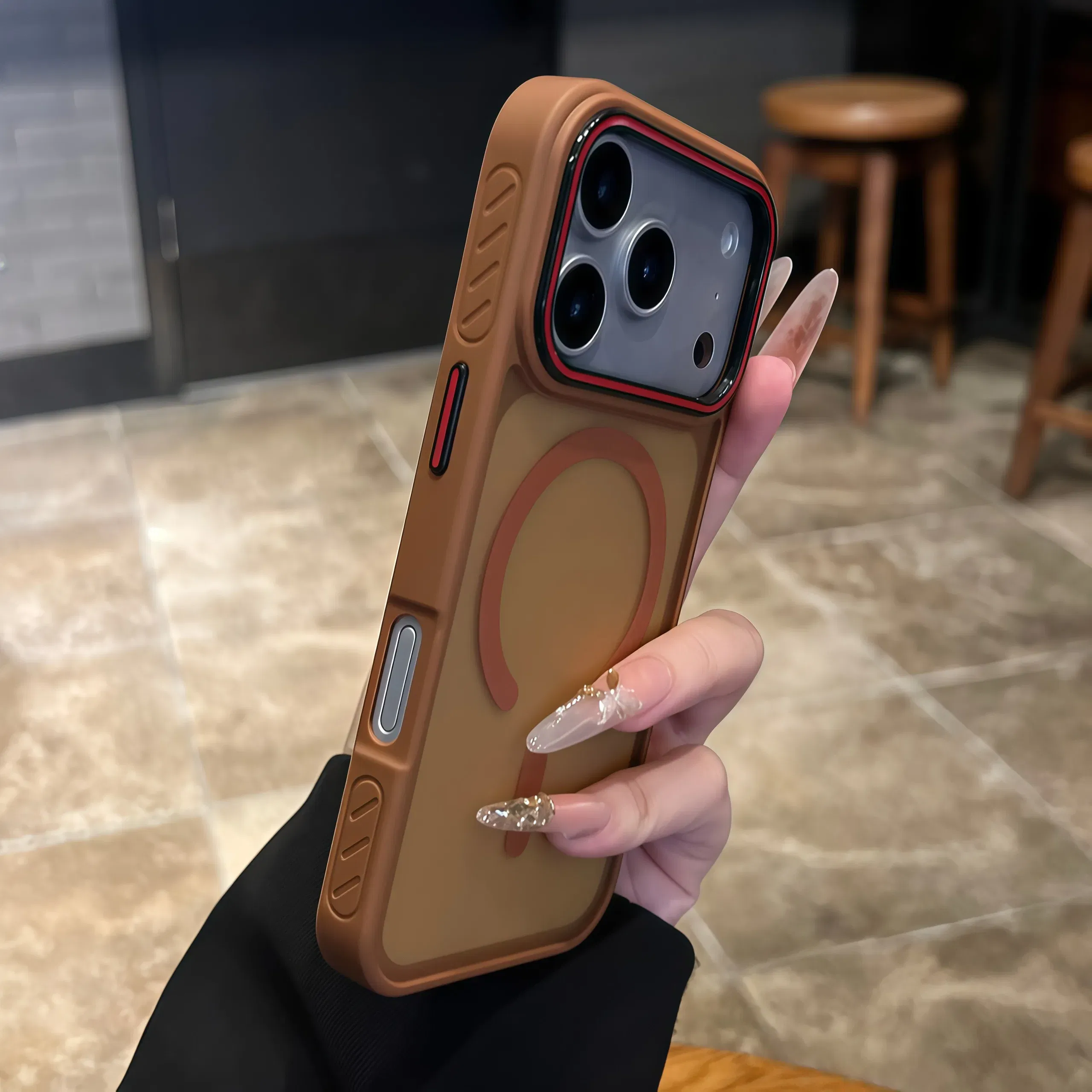 Color: Gold, Compatibility by Model: iPhone 15 - Wireless Charging Matte Magnetic Case for iPhone 17 16 ProMax 15 14 Plus 13 12 11 17 Air Anti Fall Bumper Translucent TPU Cover