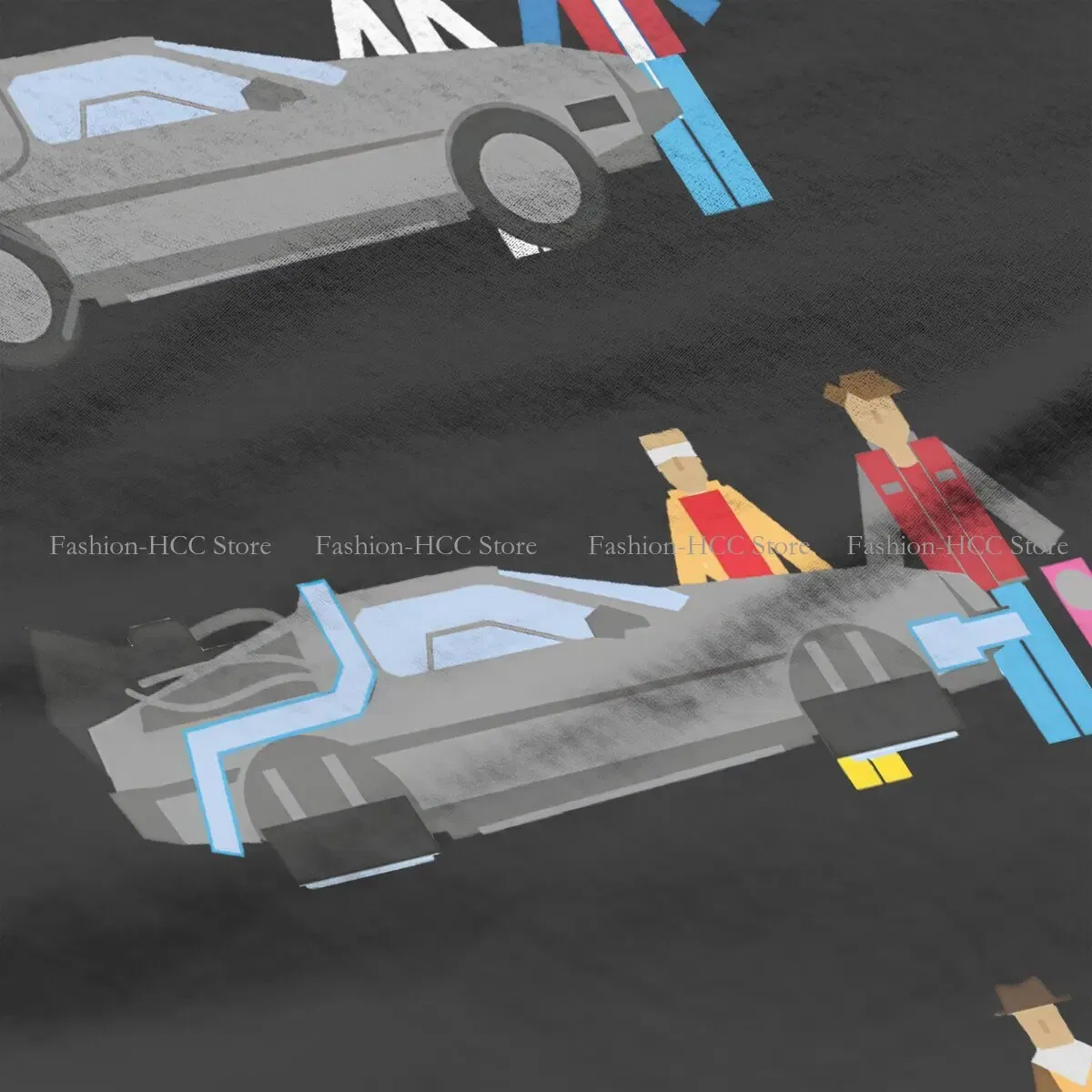 Color: black, Size: XL - Delorian Hip Hop Polyester TShirt Back To The Future Style Tops Leisure T Shirt Female Tee