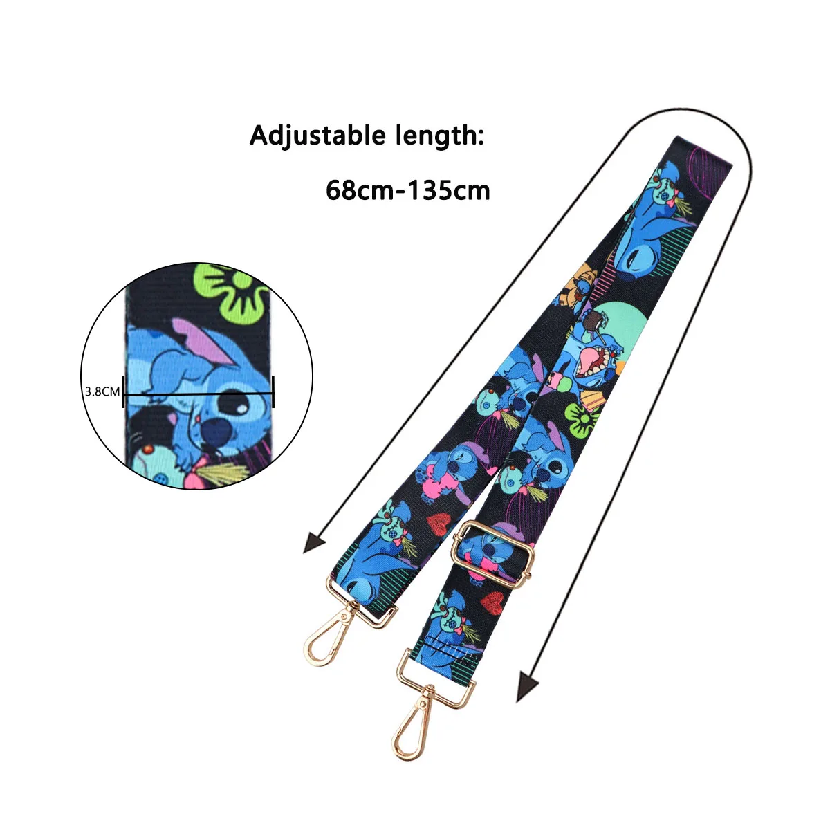 Color: Hot Pink - Cute Cat StitchLadies Messenger Bag Shoulder Strap Bag Strap One Shoulder Adjustable Shoulder Strap Accessories Bag Strap