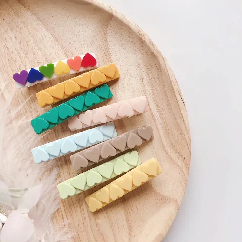 Color: Ivory, Ships From: CHINA - New Korean Retro Ins Star Hairpin Children Cute Bang Clip Headdress Japanese Acrylic Solid Color Hairpin Side Clip