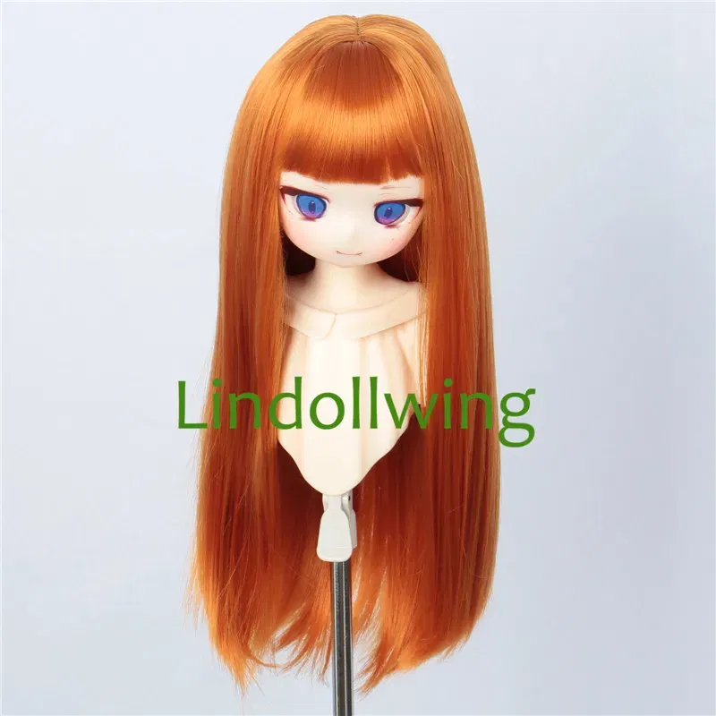 Color: Red Wine - 1/3 BJD Wig Pullip Dal DD Dollfie Doll Wig 8-9 inch Long Collection Wig