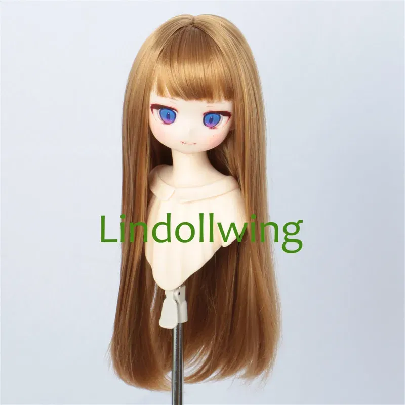 Color: Red Wine - 1/3 BJD Wig Pullip Dal DD Dollfie Doll Wig 8-9 inch Long Collection Wig