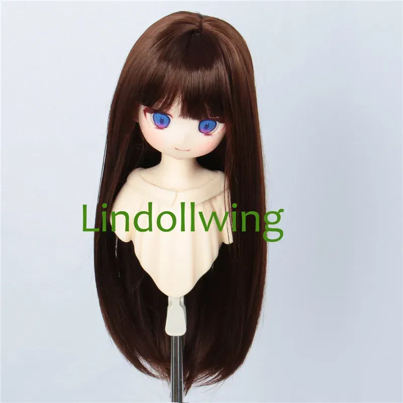 Color: Red Wine - 1/3 BJD Wig Pullip Dal DD Dollfie Doll Wig 8-9 inch Long Collection Wig