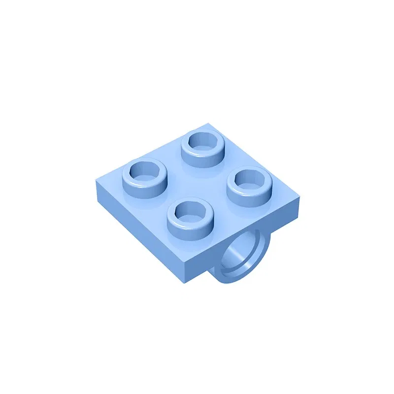 Color: Multicolor - MOC PARTS GDS-848 Plate, Modified 2 x 2 with Pin Hole - Full Cross Support Underneath compatible with lego 10247 2444