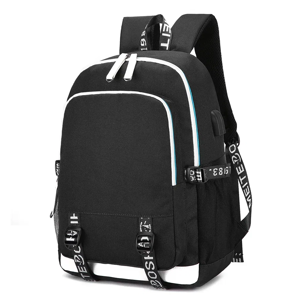 Color: Brown - Hot Jujutsu Kaisen Backpack Men Women USB Charging Laptop Travel Backpack Teenager Student Backpack Casual Mochila