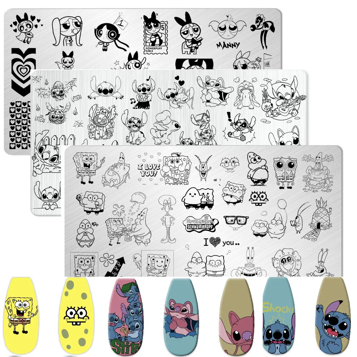 Color: multi, Ships From: CHINA - 1PC Cute Animal Nail Stamping Plates Cartoon Character polish Nail Stamp Nail Art Template Image Plate Art stencils For Stamping