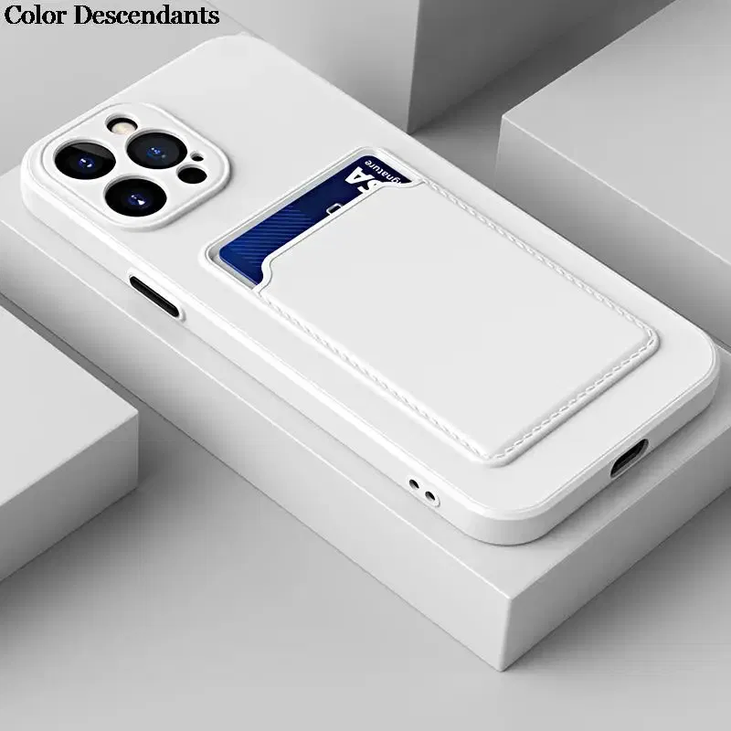 Color: Ivory, Material: Neoprene - Card Holder Wallet Case For Samsung Galaxy A32 A53 A33 A13 A52 5G Case on A72 A22 A12 A51 A71 Shockproof Liquid Silicone Cover