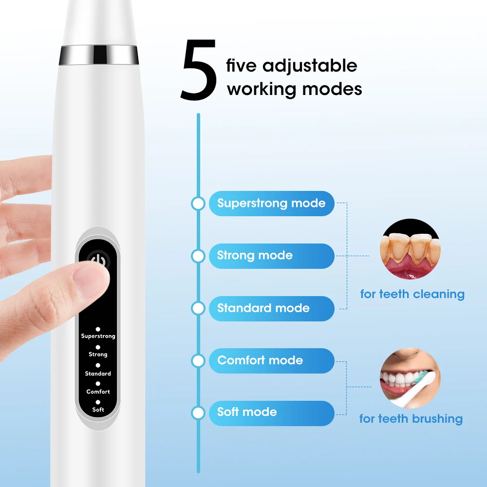 Color: Beige - Dental Calculus Removal Electric Teeth Whitening & Cleaning Ultrasonic Tooth Cleaner Scaler Plaque Coffee Stain Tartar Oral Care