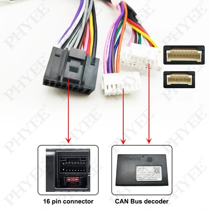 Color Name: Silver, Ships From: CHINA - Wiring Harness CAN BUS Decoder 16 Pin Plug Connector Car Android Cable Adapter for Renault Clio 4 Captur Trafic Duster Sandero 2