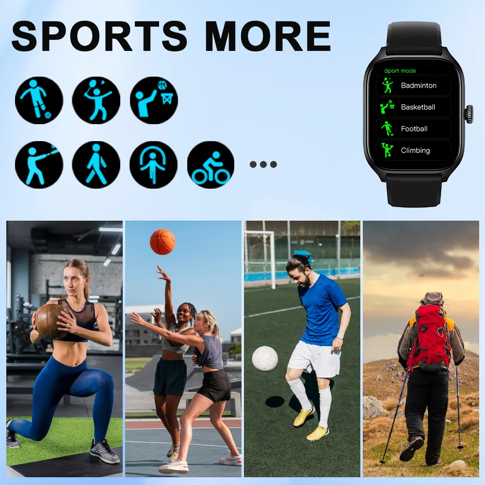 Color: Yellow - LAXASFIT H9 and H6 Smartwatch Dial to Answer Calls Calorie Tracking Heart Rate Blood Oxygen Monitoring Bluetooth Smart Watch