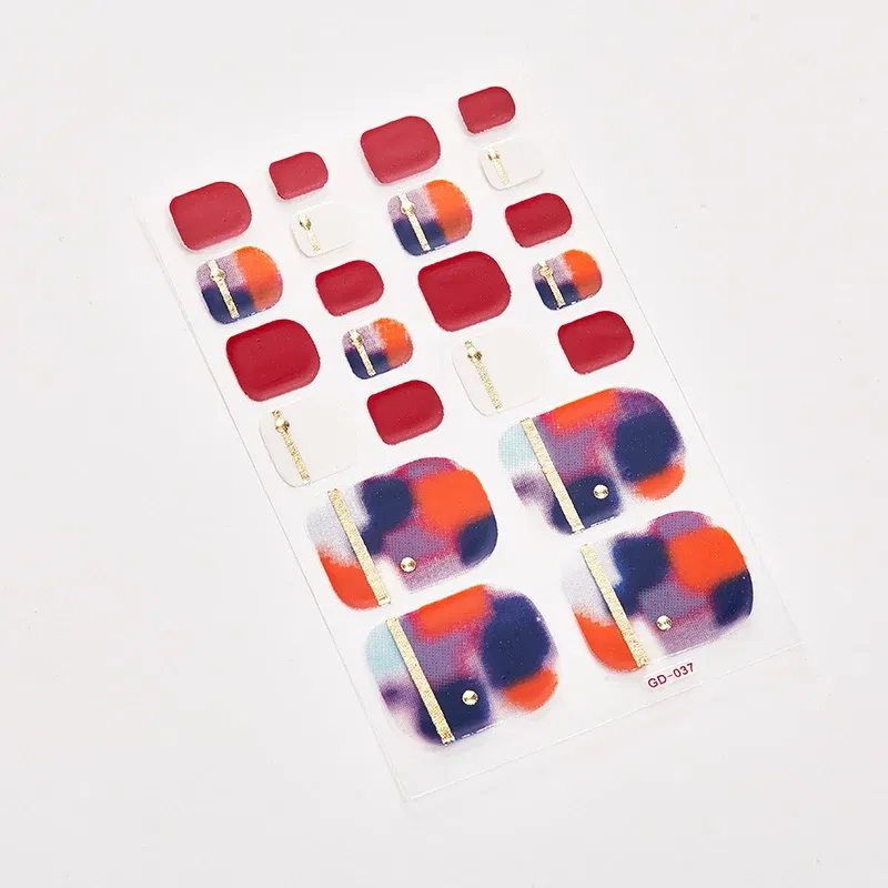 Color: Black with White - 22 Tips/Sheet Full Beauty Loveliness Designed Manicure Valentines Nail Art Designer Nail Decals Novidades Nail Sticker Set