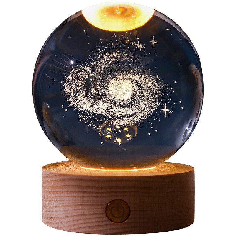 3D Crystal Solar System Globe Night Light