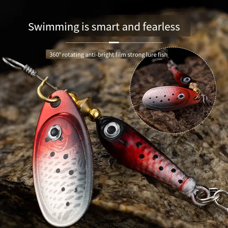 Color: Black & White Lable - Rotating Metal Spinner Fishing Lures 9.1g 7cm Sequins Iscas Artificial Hard Baits Crap Bass Pike Treble Hook Tackle Accessories