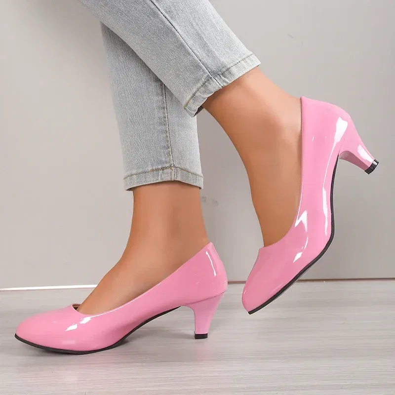 Color: Black, Shoe Size: 38 - Women Pumps Nude Shallow Mouth Women Shoes Fashion Office Work Wedding Party Shoes Ladies Low Heel Shoes Summer Heels Woeman