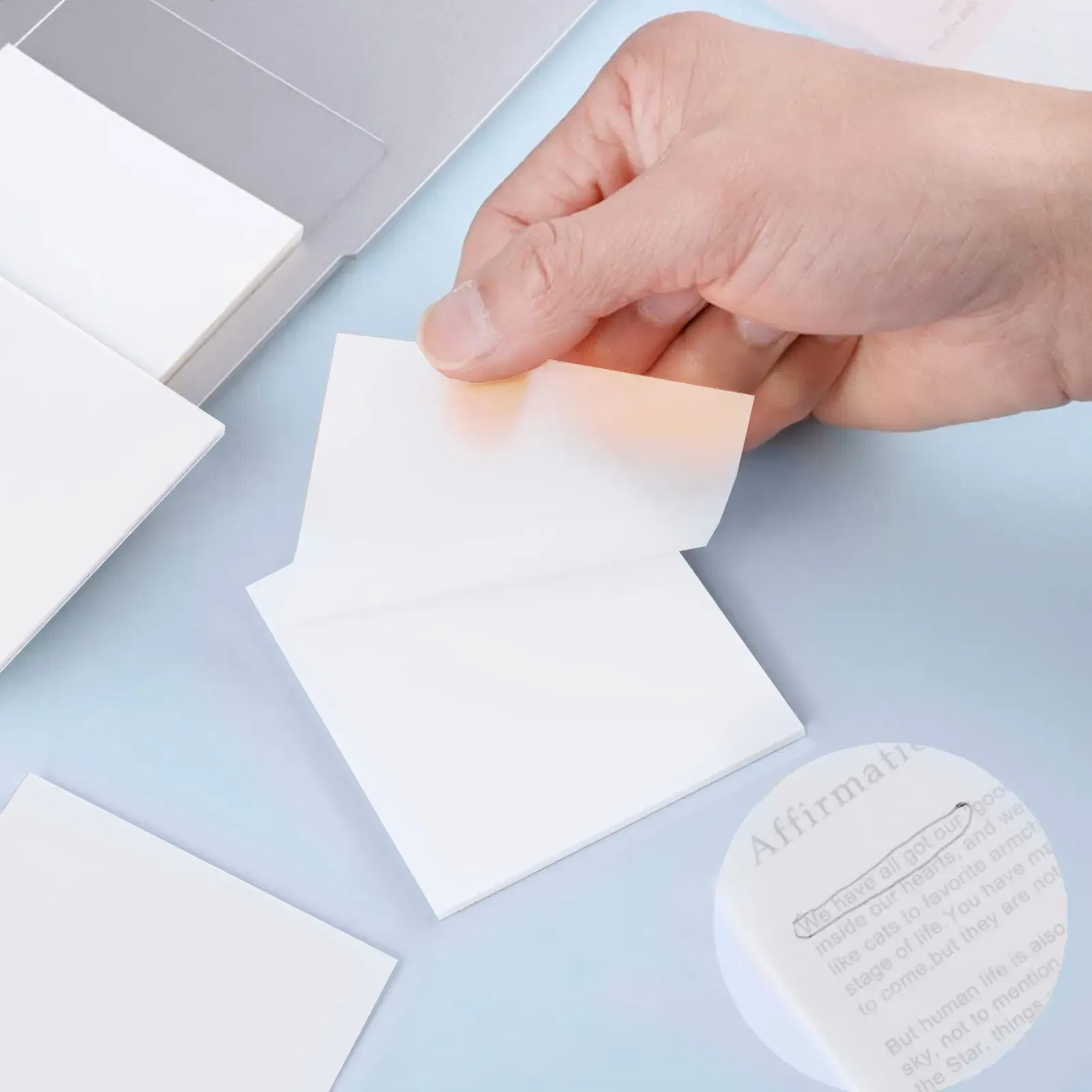 Color: Blue, Ships From: CHINA - Transparent Sticky Notes Transparent Sticky Notes For Office School Message Reminder Self-Adhesive Clear Memo Message Reminder