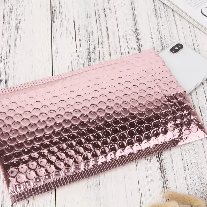 Color: Burgundy, Gift Box Size: 13x8x15cm, Gift Bag Size: 9x15cm - 10pcs Multi-Size Rose Gold Aluminum Foil Shipping Mailing Bags Waterproof Express Bubble Bags for Gift Packaging Envelope