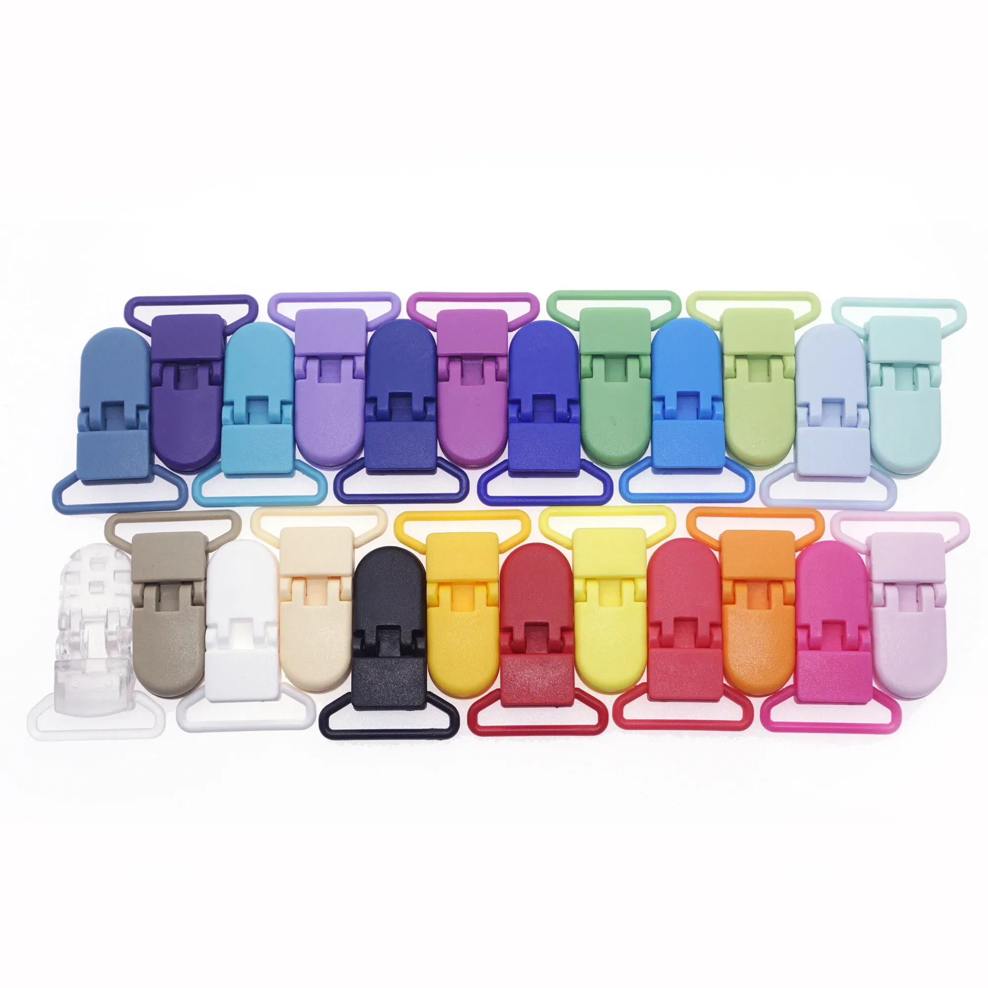 Color: DARK GRAY - 48Pcs Eco-friendly Plastic Baby Pacifier Clips Holder Mix Colors Dummy Soother Bib Suspender Clip Transparent 25MM Free Shipping